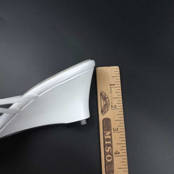 REIKE NEN 5 Strap Wedge Heels White Leather 90s Minimal Y2k Clean Girl Modern 6 - Picture 7 of 12